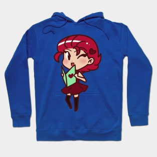 Cute Girl with Burgundy Hair Hoodie